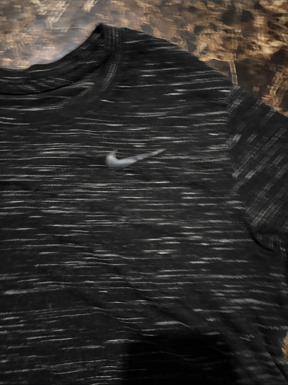 Nike Women’s Black Heathered Short Sleeve Crew Tee - Picture 2 of 3
